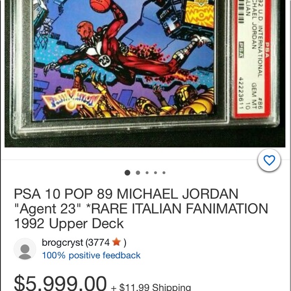 Rare Mint MJ card! Been in double case since it came out the pack in 93! - Picture 2 of 3